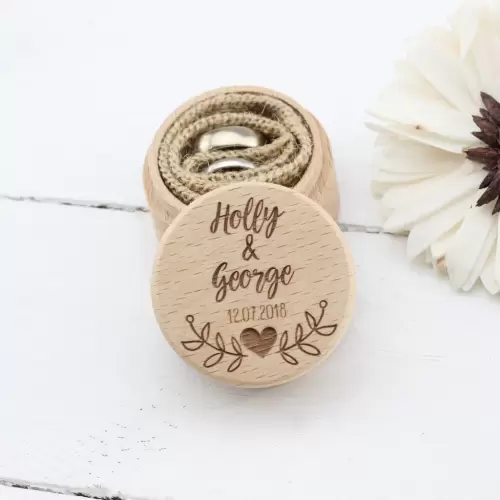 Leaf Design Wedding Ring Box
