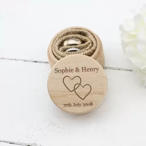 Two Hearts Wedding Ring Box